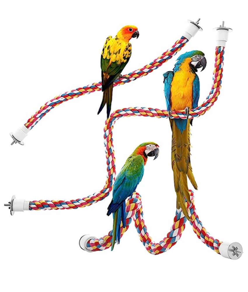 Jusney Bird Rope Perches Parrot Toys Inches Rope Bungee Bird Toy