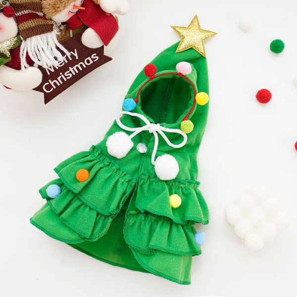 Christmas dog clothing cloak pet costume with cloth material