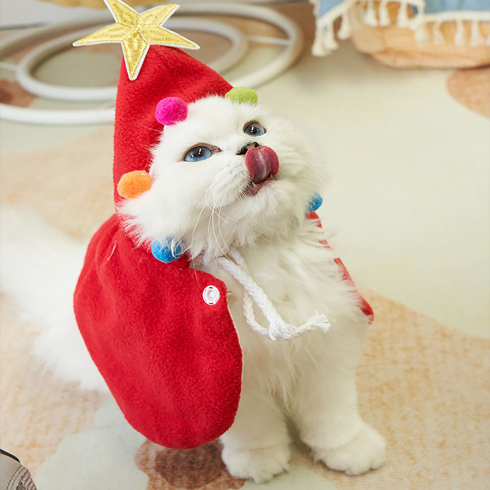 Christmas outfits for cats with velvet - Cat Apparel - 1