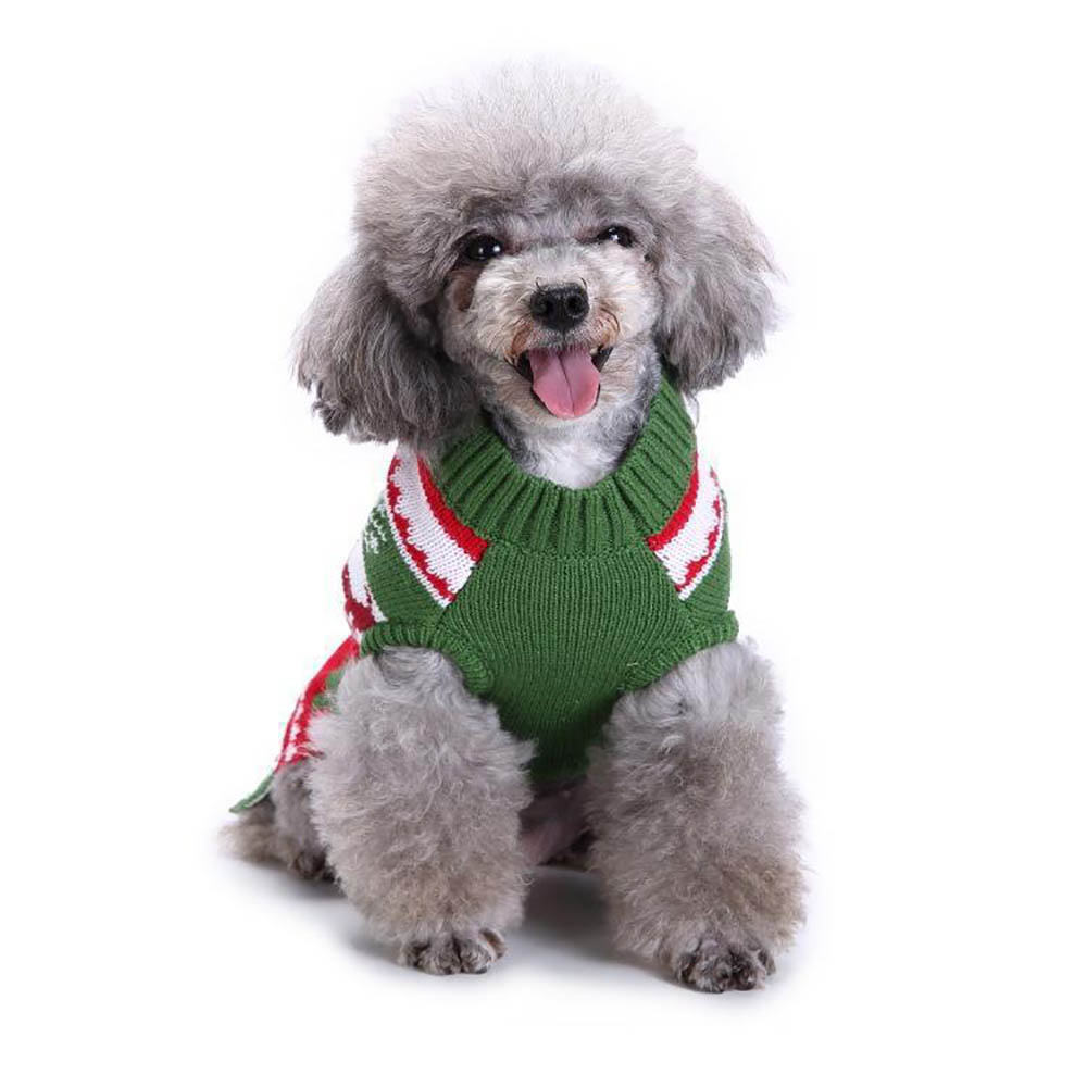 Striped knitted dog christmas sweater - Dog Apparel - 1