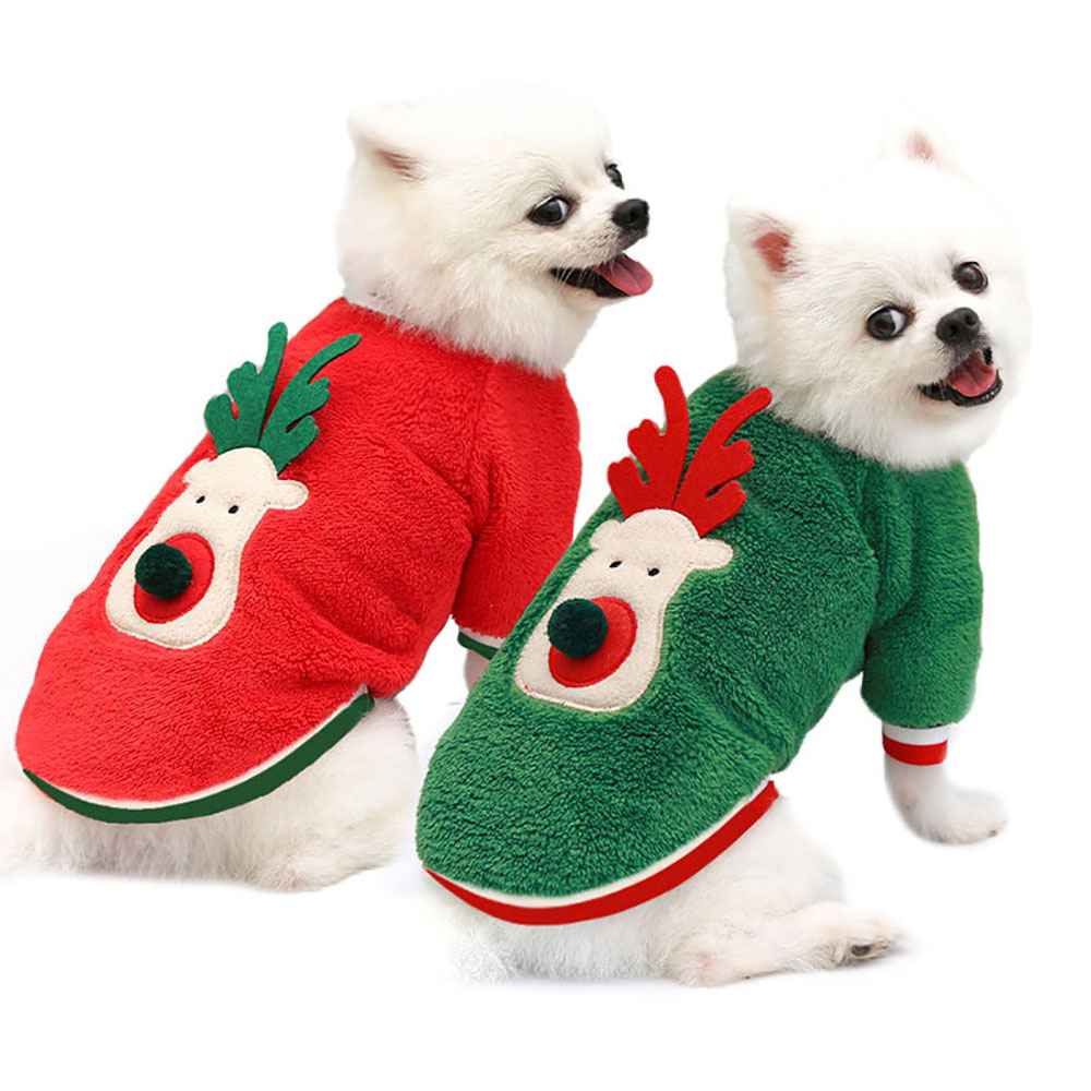 Doggy christmas dress with coral fleece - Dog Apparel - 1